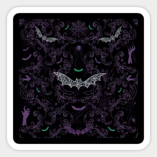 Purple Spiderweb Bat Pattern Sticker